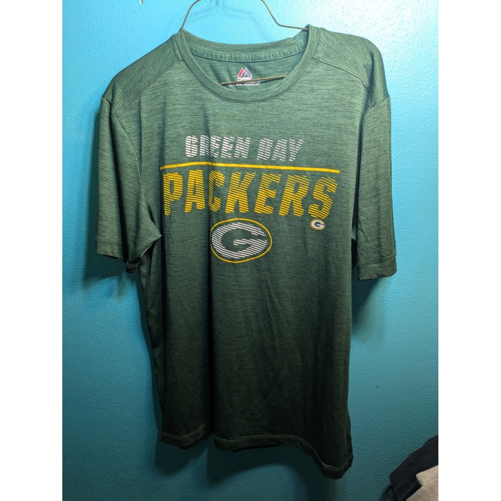 Majestic Green Bay Packers NFL Cool Base Shirt Mens Medium Green Heather Tee